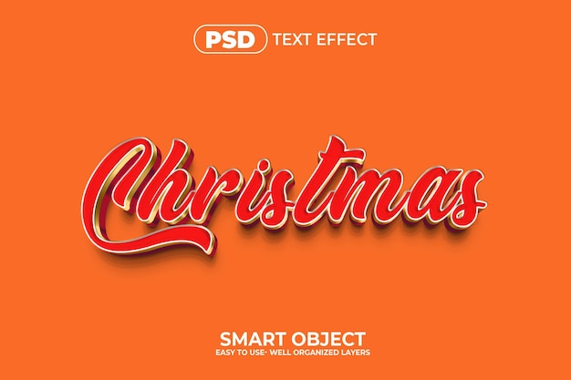 Efecto de texto de Navidad de PSD