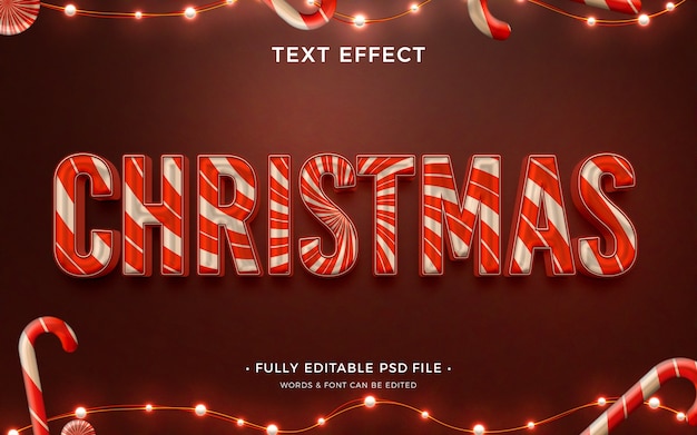PSD efecto de texto de navidad
