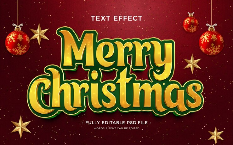 PSD efecto de texto de navidad