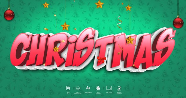 Efecto de texto navideño Año nuevo
