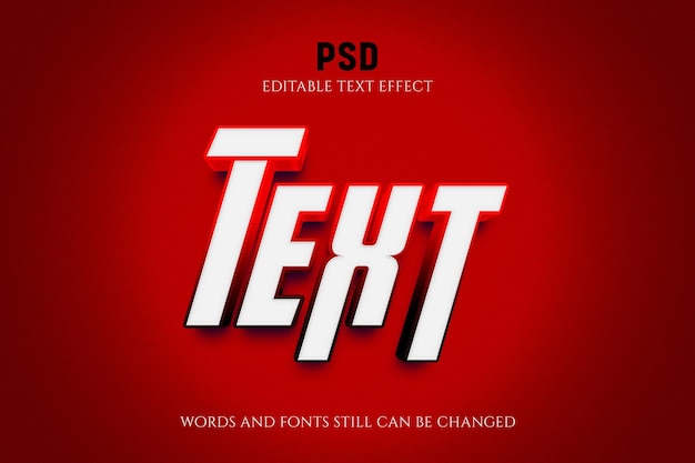 Efecto de texto en negrita 3D Wow realista