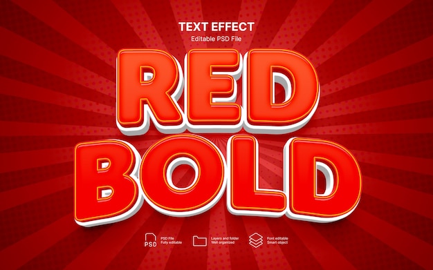 PSD efecto de texto en negrita roja