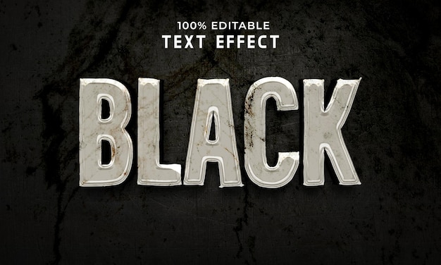 Efecto de texto negro 3D elegante título o texto de título