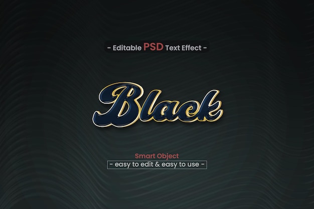 PSD efecto de texto negro editable psd efecto de texto 3d