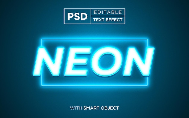 efecto de texto de neón brillante efecto de estilo de texto de neón