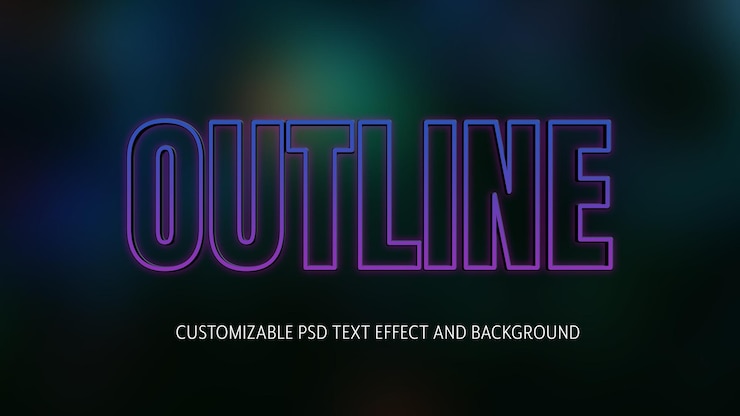 PSD efecto de texto de neón para texto y fondo psd personalizables