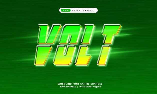 Efecto de texto Neon Volt 3D editable