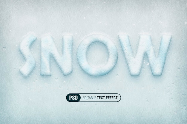 Efecto de texto de nieve helada