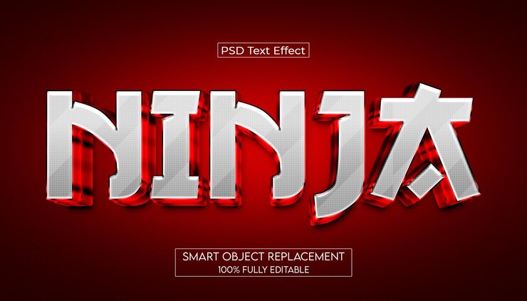 PSD efecto de texto ninja - psd editable