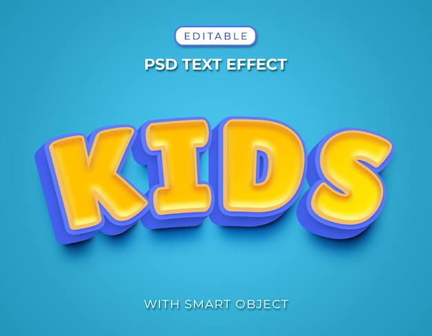 PSD efecto de texto para niños efecto de texto editable con lindo color