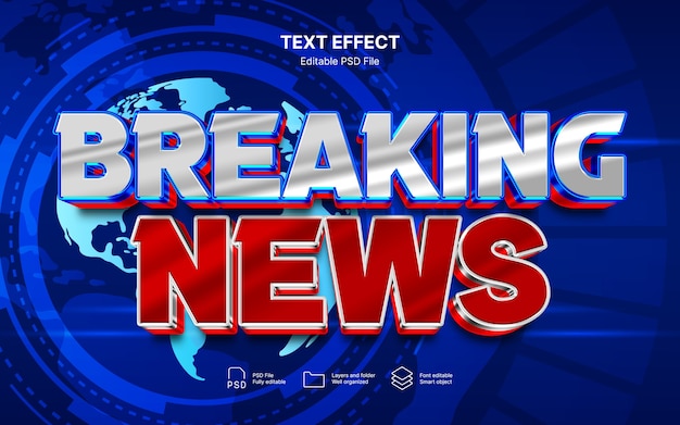 Efecto de texto de noticias de última hora