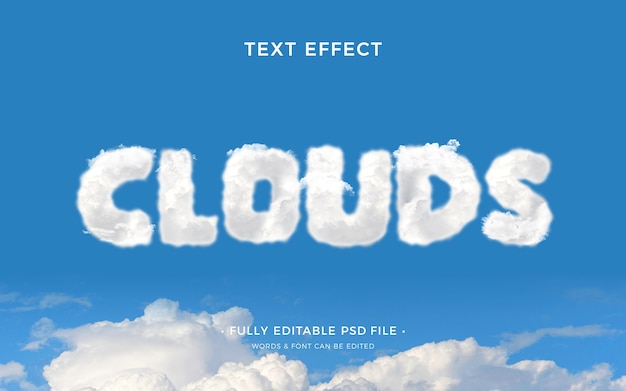 Efecto de texto de nubes