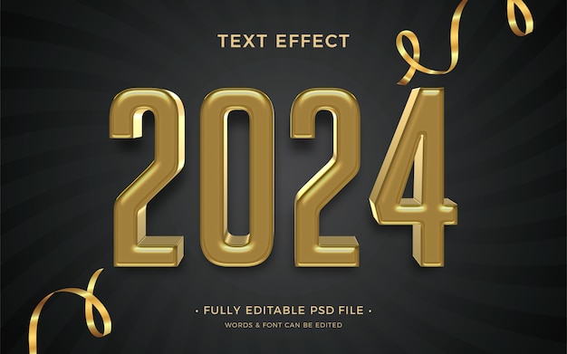 Efecto del texto del nuevo año 2024