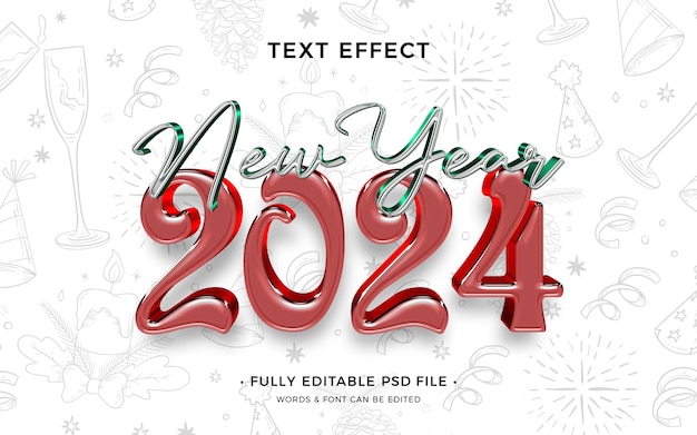 Efecto del texto del nuevo año 2024