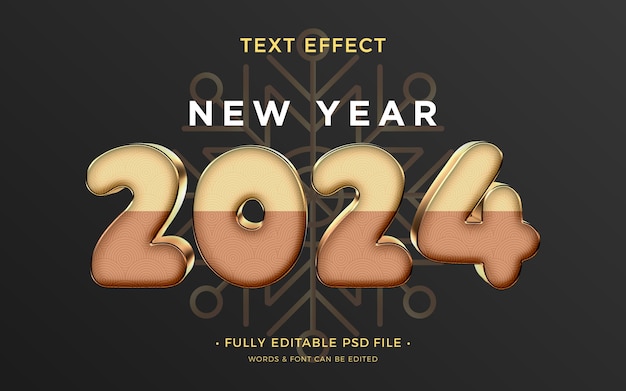 Efecto del texto del nuevo año 2024