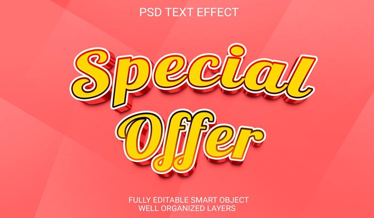 PSD efecto de texto de oferta especial psd