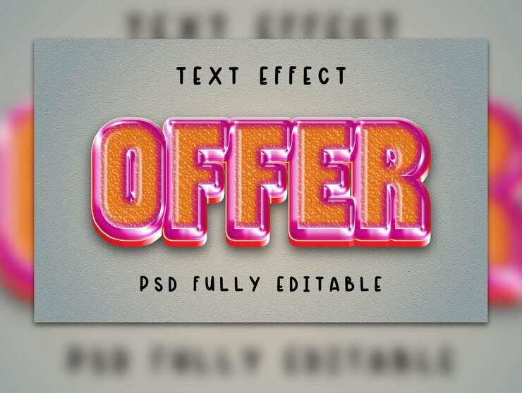 PSD efecto de texto de la oferta psd