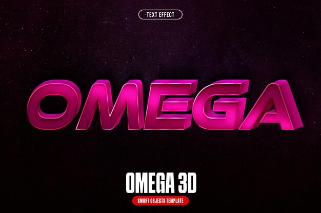 Efecto de texto Omega 3D