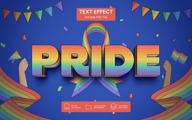 Efecto de texto de orgullo