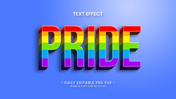 PSD efecto de texto de orgullo