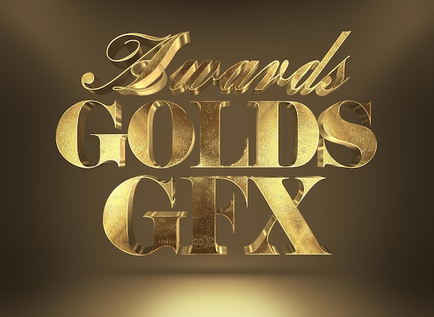 Efecto de texto de oro 3d
