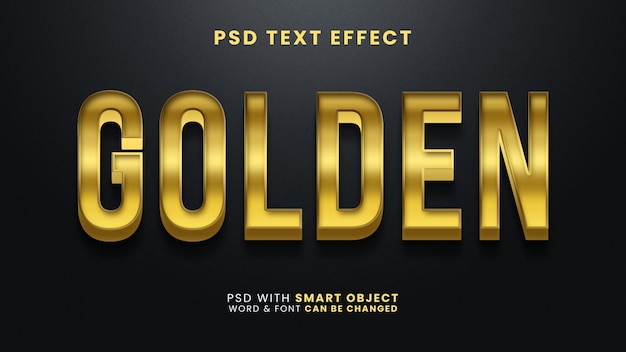 Efecto de texto de oro 3d