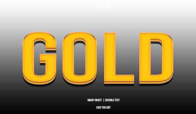 efecto de texto de oro editable