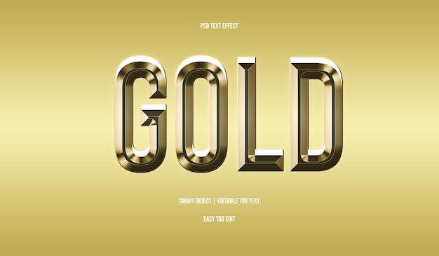 efecto de texto de oro editable