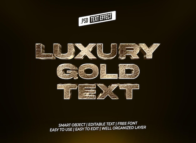 Efecto de texto de oro de lujo