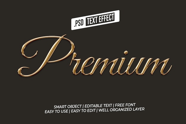 Efecto de texto de oro premium