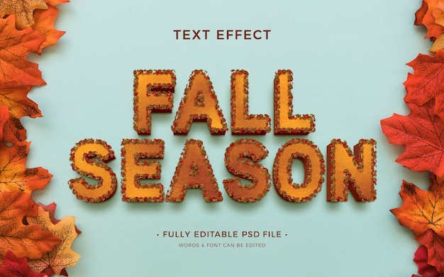 PSD efecto de texto de otoño