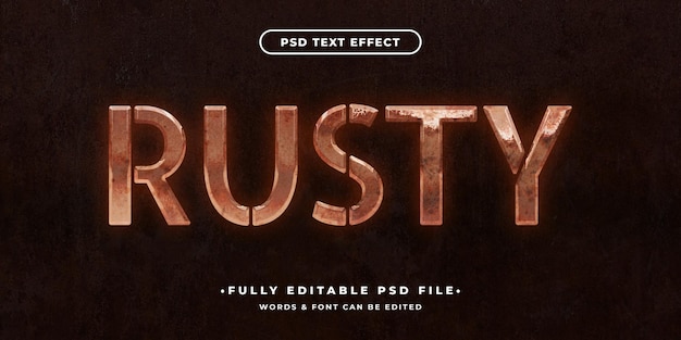 Efecto de texto oxidado realista