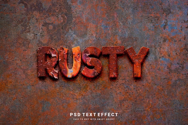 PSD efecto de texto oxidado