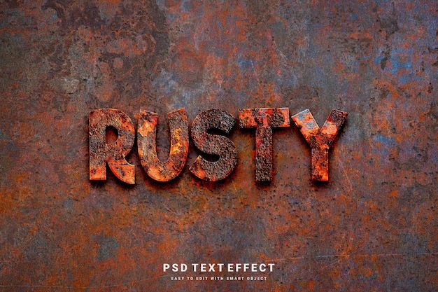 PSD efecto de texto oxidado