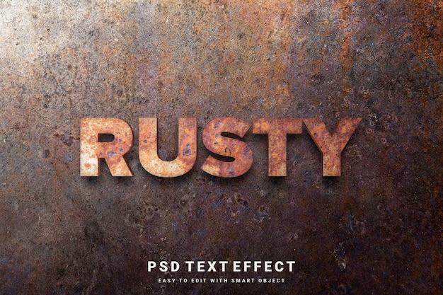 PSD efecto de texto oxidado