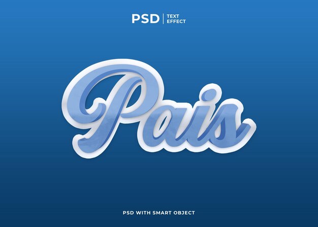 Efecto de texto Pais 3D