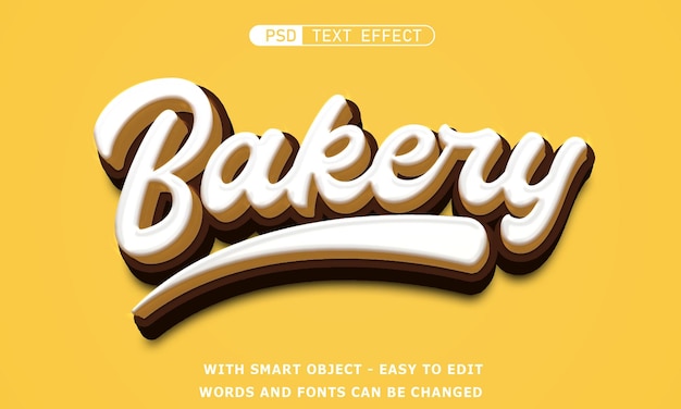 PSD efecto de texto de panadería