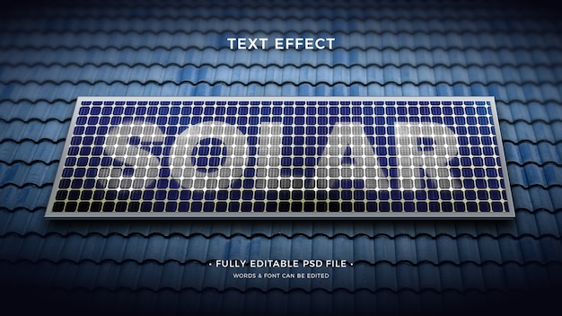 PSD efecto de texto de panel solar
