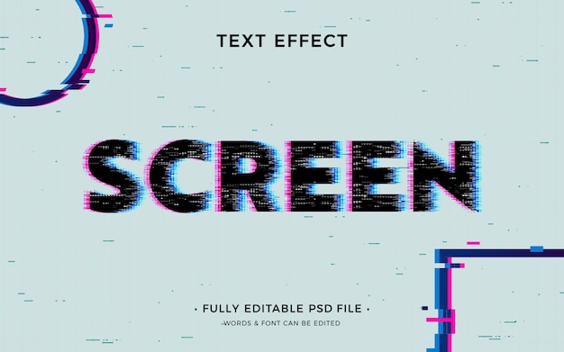 efecto de texto de pantalla