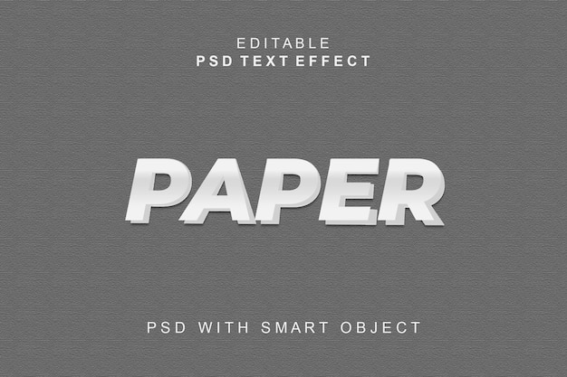 PSD efecto de texto de papel 3d