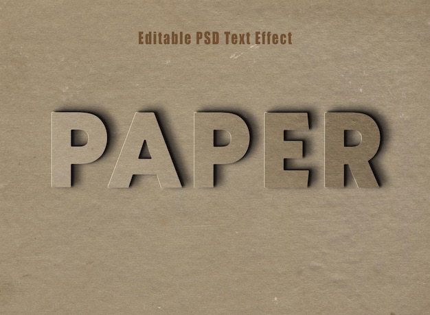 Efecto de texto de papel antiguo psd efecto de estilo de texto de papel