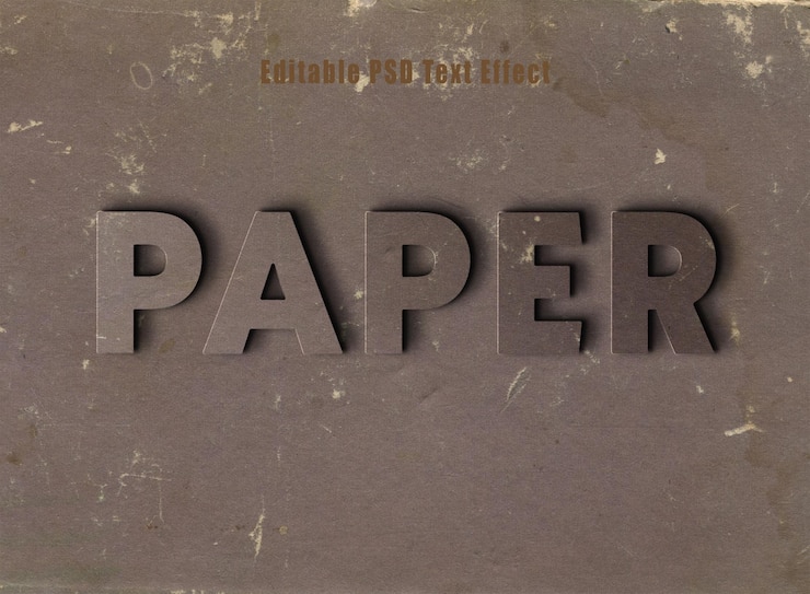 PSD efecto de texto de papel antiguo psd efecto de estilo de texto de papel