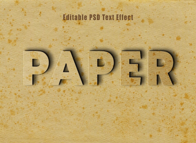 Efecto de texto de papel antiguo psd efecto de estilo de texto de papel