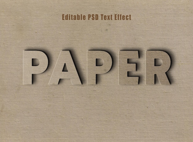 Efecto de texto de papel antiguo psd efecto de estilo de texto de papel