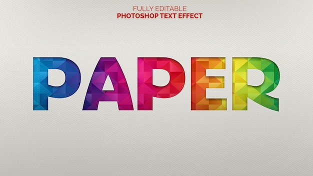 Efecto de texto de papel cortado PSD