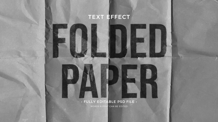 Efecto de texto de papel plegado