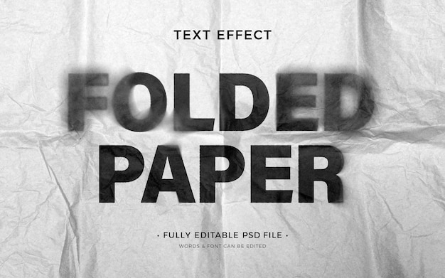 Efecto de texto de papel plegado