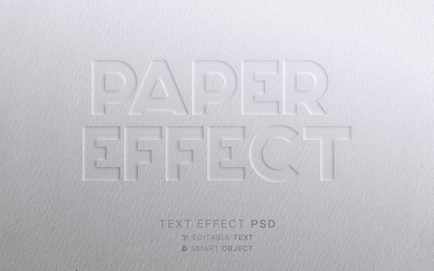 PSD efecto de texto de papel en relieve