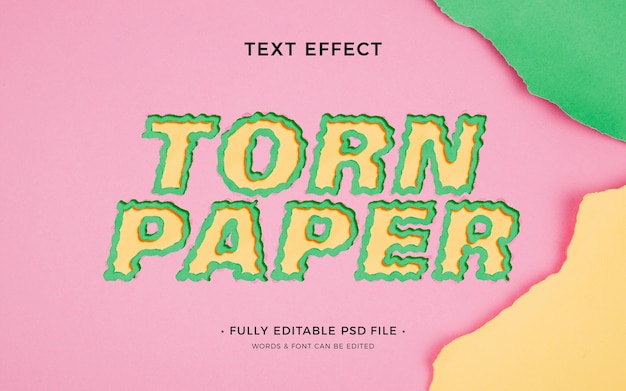 Efecto de texto de papel roto