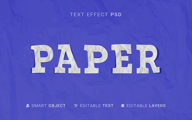 PSD efecto de texto en papel